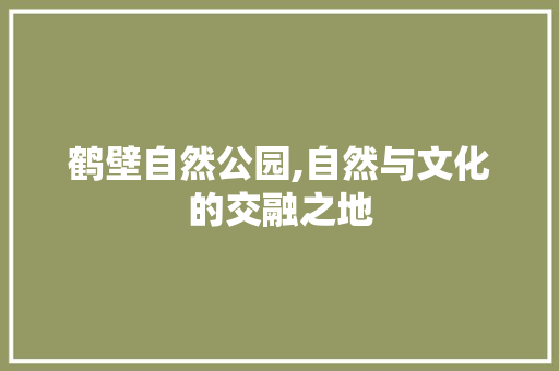 鹤壁自然公园,自然与文化的交融之地