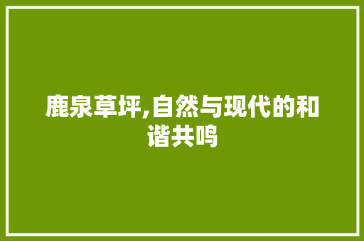 鹿泉草坪,自然与现代的和谐共鸣