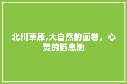 北川草原,大自然的画卷，心灵的栖息地