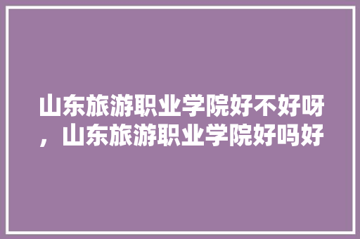 山东旅游职业学院好不好呀，山东旅游职业学院好吗好找工作吗。