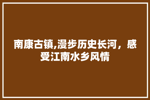 南康古镇,漫步历史长河，感受江南水乡风情