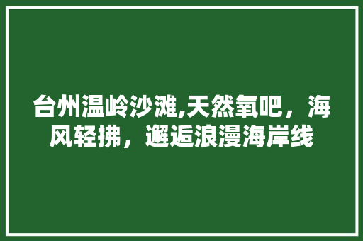 台州温岭沙滩,天然氧吧，海风轻拂，邂逅浪漫海岸线