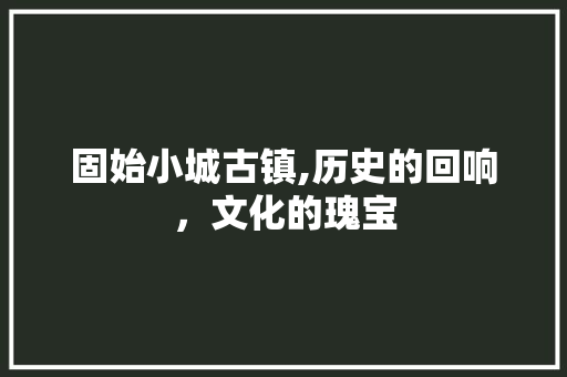 固始小城古镇,历史的回响，文化的瑰宝