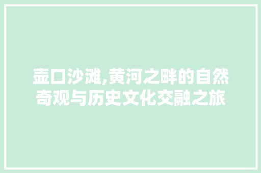 壶口沙滩,黄河之畔的自然奇观与历史文化交融之旅