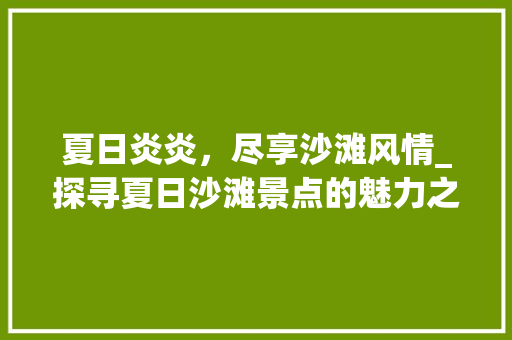 夏日炎炎，尽享沙滩风情_探寻夏日沙滩景点的魅力之旅