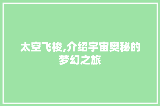 太空飞梭,介绍宇宙奥秘的梦幻之旅