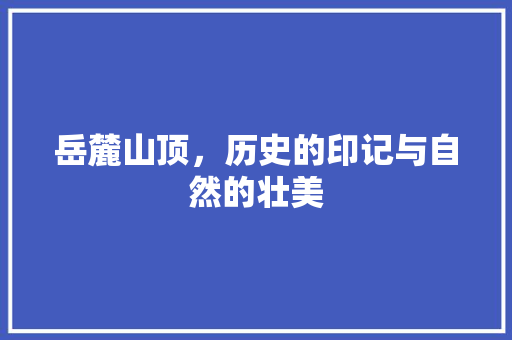 岳麓山顶，历史的印记与自然的壮美