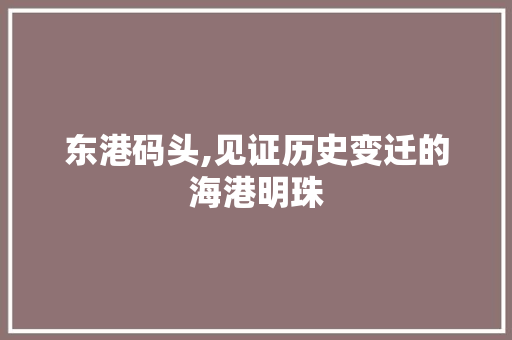 东港码头,见证历史变迁的海港明珠