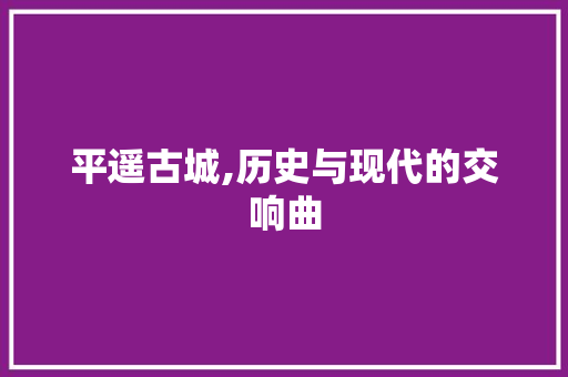 平遥古城,历史与现代的交响曲