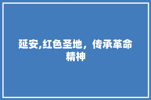 延安,红色圣地，传承革命精神