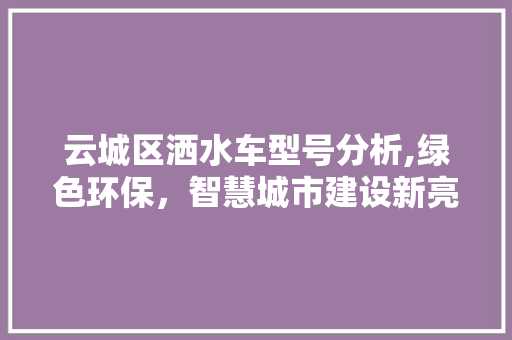 云城区洒水车型号分析,绿色环保，智慧城市建设新亮点