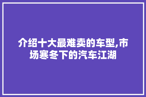 介绍十大最难卖的车型,市场寒冬下的汽车江湖