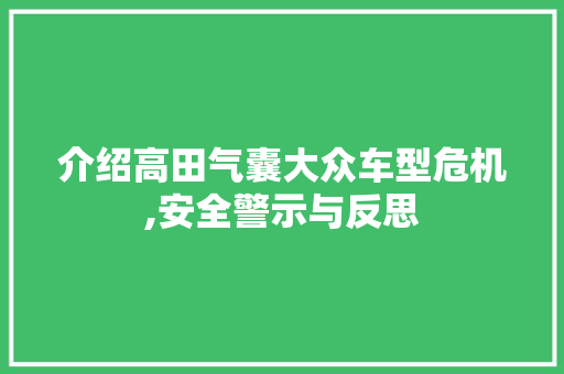 介绍高田气囊大众车型危机,安全警示与反思