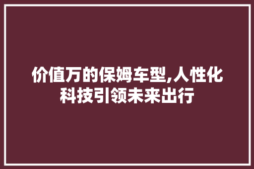 价值万的保姆车型,人性化科技引领未来出行