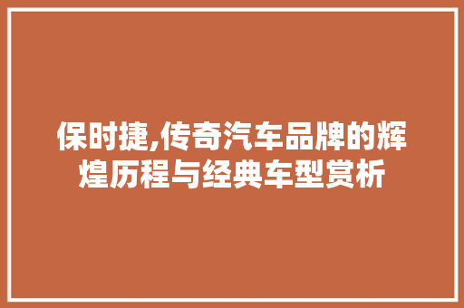 保时捷,传奇汽车品牌的辉煌历程与经典车型赏析