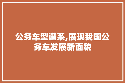 公务车型谱系,展现我国公务车发展新面貌