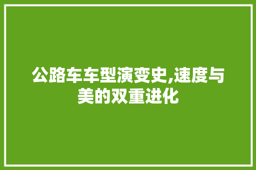 公路车车型演变史,速度与美的双重进化