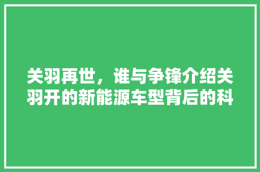 关羽再世，谁与争锋介绍关羽开的新能源车型背后的科技魅力