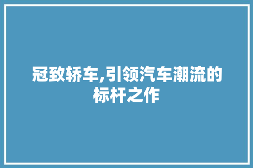 冠致轿车,引领汽车潮流的标杆之作