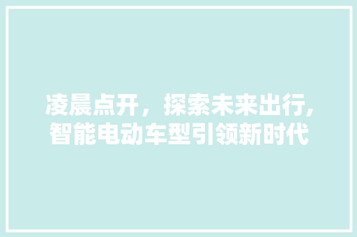 凌晨点开，探索未来出行,智能电动车型引领新时代