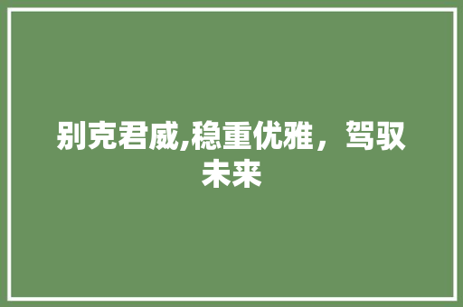 别克君威,稳重优雅，驾驭未来