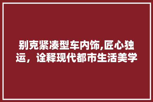 别克紧凑型车内饰,匠心独运，诠释现代都市生活美学