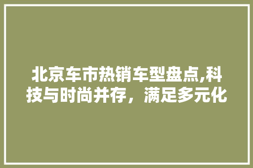 北京车市热销车型盘点,科技与时尚并存，满足多元化需求