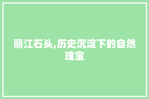 丽江石头,历史沉淀下的自然瑰宝