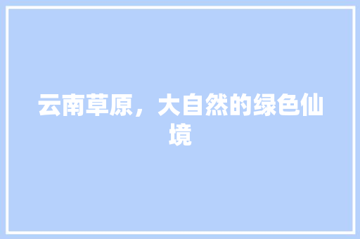 云南草原，大自然的绿色仙境