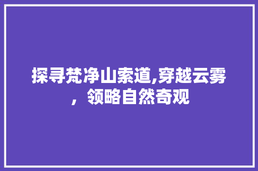 探寻梵净山索道,穿越云雾，领略自然奇观