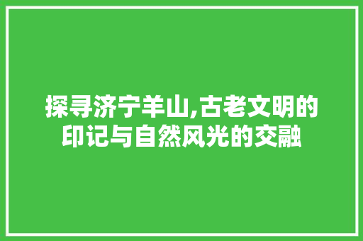 探寻济宁羊山,古老文明的印记与自然风光的交融