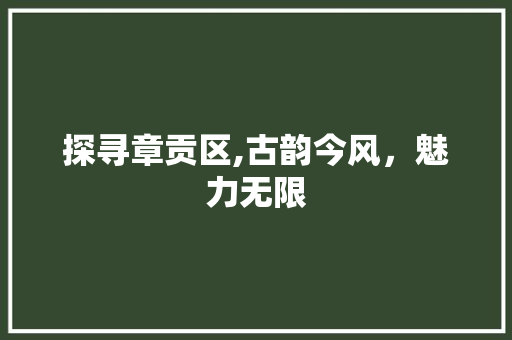 探寻章贡区,古韵今风，魅力无限