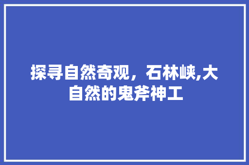 探寻自然奇观，石林峡,大自然的鬼斧神工