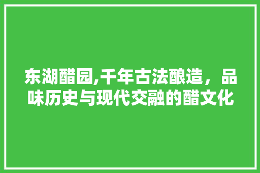 东湖醋园,千年古法酿造，品味历史与现代交融的醋文化之旅  第1张