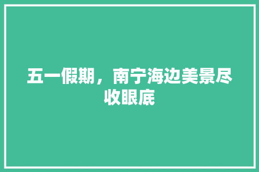 五一假期，南宁海边美景尽收眼底