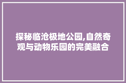 探秘临沧极地公园,自然奇观与动物乐园的完美融合