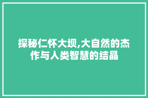 探秘仁怀大坝,大自然的杰作与人类智慧的结晶