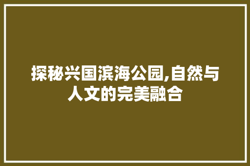 探秘兴国滨海公园,自然与人文的完美融合