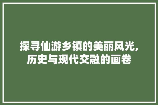 探寻仙游乡镇的美丽风光,历史与现代交融的画卷