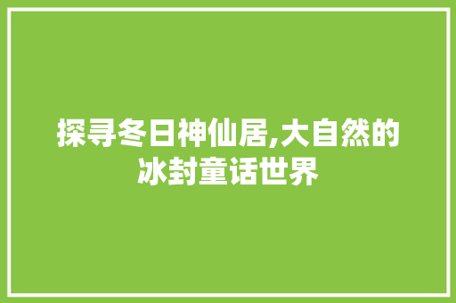 探寻冬日神仙居,大自然的冰封童话世界