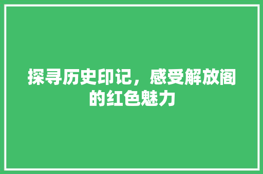 探寻历史印记，感受解放阁的红色魅力