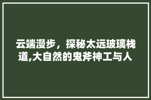 云端漫步，探秘太远玻璃栈道,大自然的鬼斧神工与人类智慧的结晶