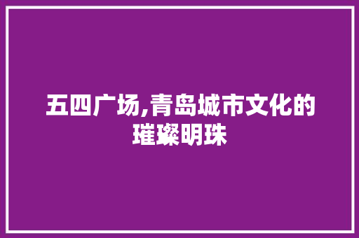 五四广场,青岛城市文化的璀璨明珠