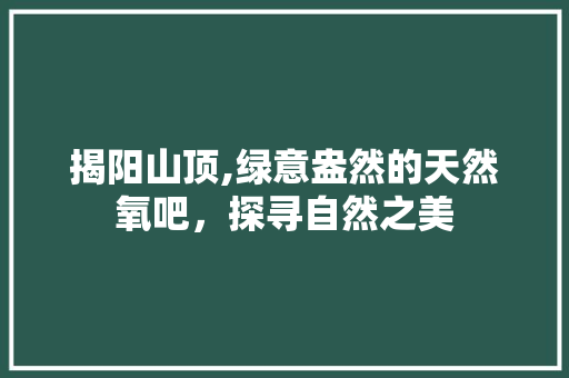 揭阳山顶,绿意盎然的天然氧吧，探寻自然之美