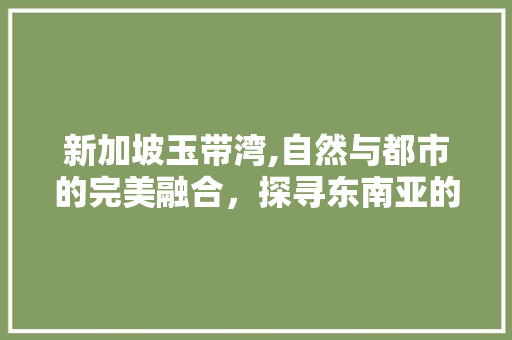 新加坡玉带湾,自然与都市的完美融合，探寻东南亚的碧海蓝天