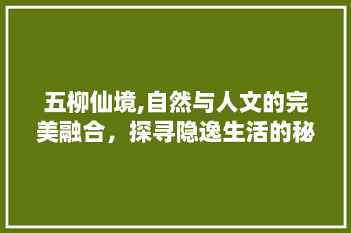 五柳仙境,自然与人文的完美融合，探寻隐逸生活的秘境