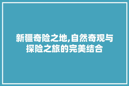 新疆奇险之地,自然奇观与探险之旅的完美结合