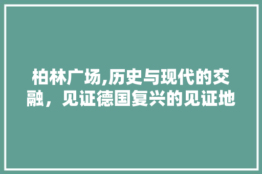 柏林广场,历史与现代的交融，见证德国复兴的见证地