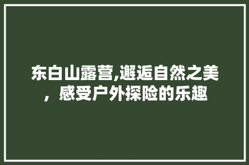 东白山露营,邂逅自然之美，感受户外探险的乐趣  第1张