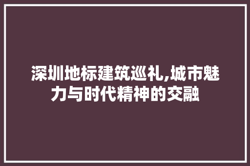 深圳地标建筑巡礼,城市魅力与时代精神的交融